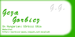 geza gorbicz business card