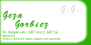 geza gorbicz business card